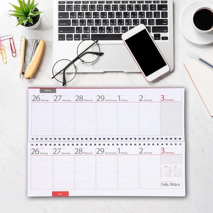 Herlitz Tischkalender Colour, 1 Woche Auf 2 Seiten, Quer, Register, 30 X 11 Cm 6 Herlitz Tischkalender Colour, 1 Woche Auf 2 Seiten, Quer, Register, 30 X 11 Cm – Bild 4