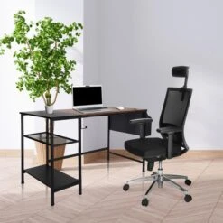 HJh-OFFICE Schreibtisch Workspace H I 830059, Mit 2 Regalfächern, Maße: 120 X 60cm, Braun -Geschäft Für Bürobedarf d6023f0d57e9c88bf708662099cd589b802a2d15 schreibtisch hjh office workspace h i 830059