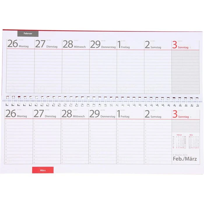 Herlitz Tischkalender Colour, 1 Woche Auf 2 Seiten, Quer, Register, 30 X 11 Cm 5 Herlitz Tischkalender Colour, 1 Woche Auf 2 Seiten, Quer, Register, 30 X 11 Cm – Bild 3