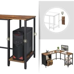 Vasagle Schreibtisch LWD75X, Braun, Mit Hängeregistratur, Maße 150 X 137cm, L-Form -Geschäft Für Bürobedarf da73b70c8a4ac6b4bda77ad19b3906577e77ecc7 schreibtisch vasagle lwd75x braun