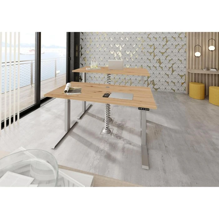 Hammerbacher Schreibtisch XDKB 19, Asteiche, Elektrisch Höhenverstellbar, 180 X 64-129 X 80cm 10 Hammerbacher Schreibtisch XDKB 19, Asteiche, Elektrisch Höhenverstellbar, 180 X 64-129 X 80cm – Bild 8