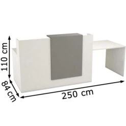 Kerkmann Empfangstheke Sydney, 3534, Weiß, 250 X 110 X 80cm, Mit Anbautisch -Geschäft Für Bürobedarf dd80cd50baa23c386eedb90c1b1afd9958b7907b empfangstheke kerkmann sydney 3534