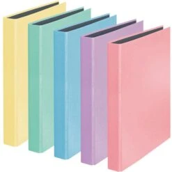 Falken Ringbuch PastellColor 15062486, A4, 2 Ring, Ring-Ø 25mm, Farbig Sortiert, 10 Stück