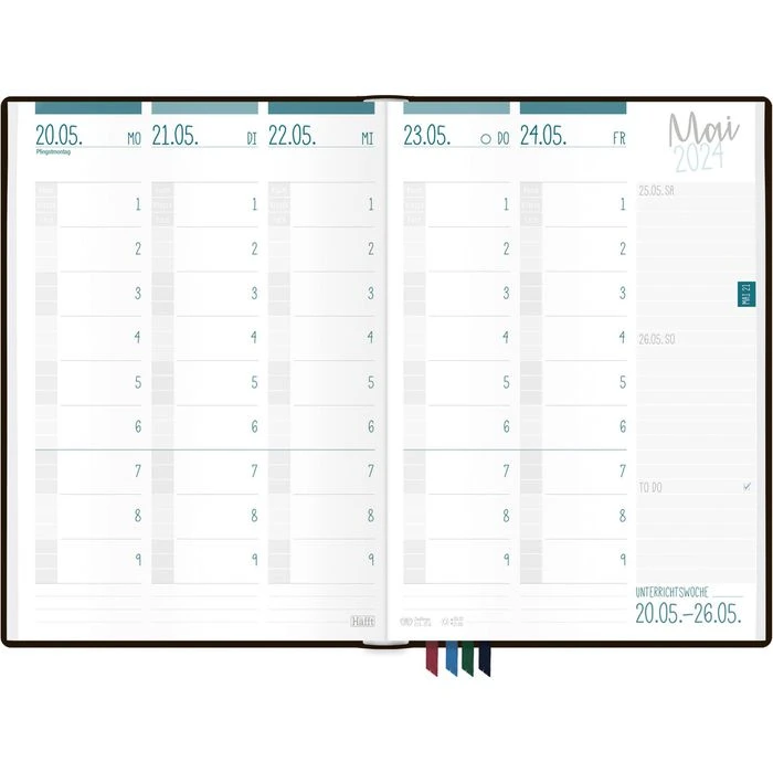 Häfft Lehrerkalender Black Edition, 1 Woche Auf 2 Seiten, A5+ 4 Häfft Lehrerkalender Black Edition, 1 Woche Auf 2 Seiten, A5+ – Bild 2