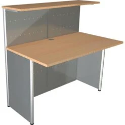 Kerkmann Empfangstheke Genua 3995, Silber / Buche, 116 X 115 X 70, Grundtheke Gerade