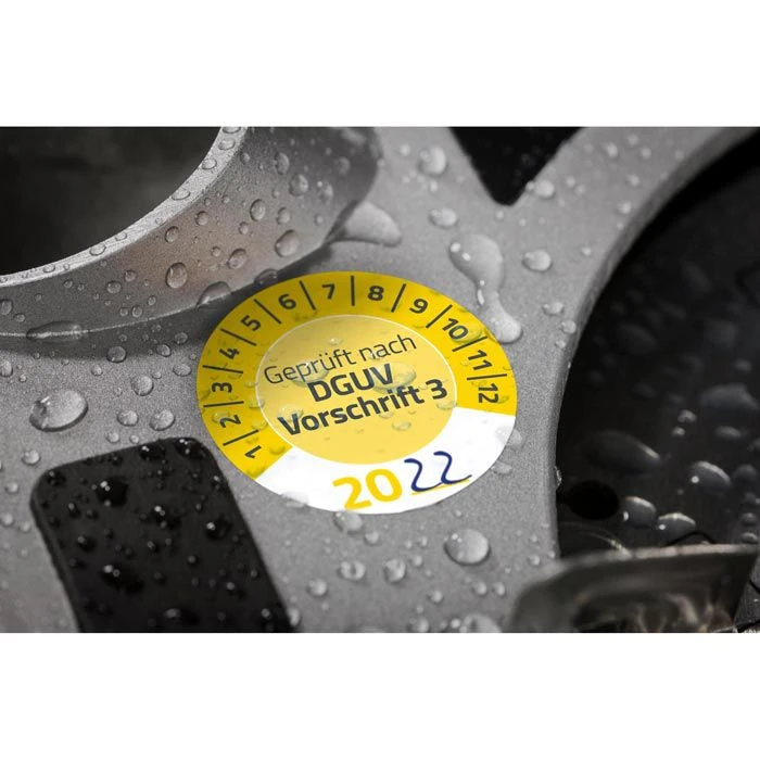 Zweckform Prüfplaketten 7908 Geprüft Nach DGUV Vo3, 20XX Gelb, Ø 30mm, Aus Vinyl, 80 Stück Individuell 6 Zweckform Prüfplaketten 7908 Geprüft Nach DGUV Vo3, 20XX Gelb, Ø 30mm, Aus Vinyl, 80 Stück Individuell – Bild 4