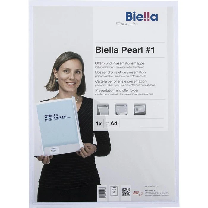 Biella Pearl 1 Präsentationsmappe A4 Karton Weiß 4 Biella Pearl 1 Präsentationsmappe A4 Karton Weiß – Bild 2