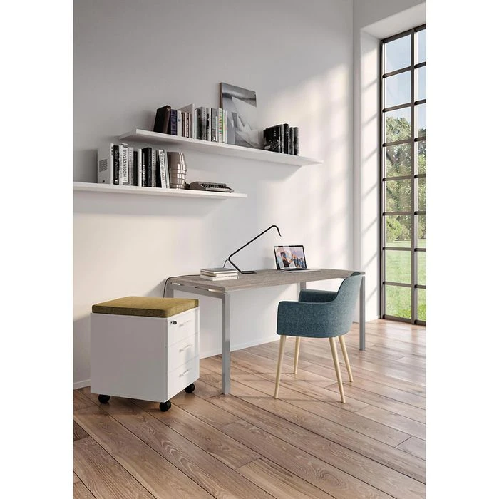 Quadrifoglio Schreibtisch Idea+ 01, Ulme / Silber, Maße: 180 X 80cm 5 Quadrifoglio Schreibtisch Idea+ 01, Ulme / Silber, Maße: 180 X 80cm – Bild 3