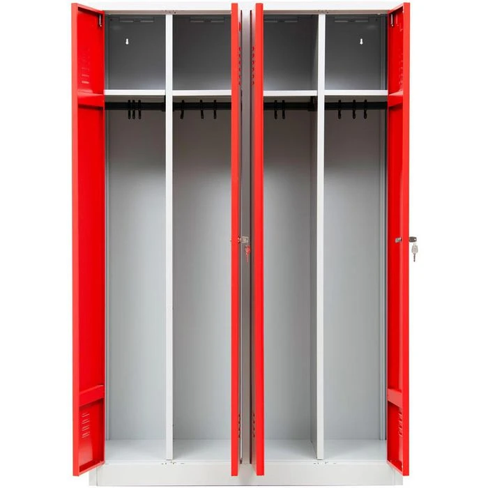 G-Office Spind WRC/4.18117.V2, Rot, Doppelspind, 4 Abteile, BxT: 117 X 50cm 5 G-Office Spind WRC/4.18117.V2, Rot, Doppelspind, 4 Abteile, BxT: 117 X 50cm – Bild 3