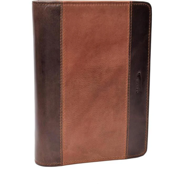 Menzo Schreibmappe MB57, A5, Reißverschluss, Braun, Echt Leder 4 Menzo Schreibmappe MB57, A5, Reißverschluss, Braun, Echt Leder – Bild 2