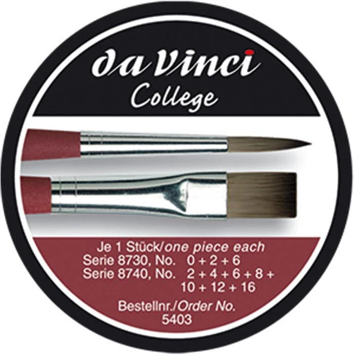 Da Vinci Da-Vinci Pinsel College 5403, 10 Stück, Haarpinsel Flach + Rund, In Geschenkdose 7 Da Vinci Da-Vinci Pinsel College 5403, 10 Stück, Haarpinsel Flach + Rund, In Geschenkdose – Bild 5