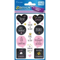 Zweckform Sticker 56041 Z-Design Sticker, Geburtstag, 17 Aufkleber