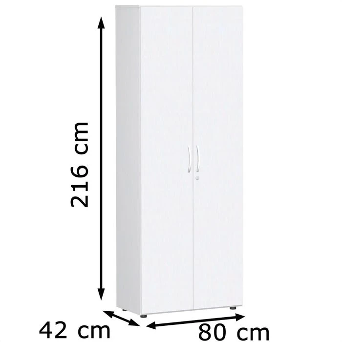 Geramöbel Aktenschrank Flex, Aus Holz, Abschließbar, 80 X 216 X 42cm, Weiß 4 Geramöbel Aktenschrank Flex, Aus Holz, Abschließbar, 80 X 216 X 42cm, Weiß – Bild 2