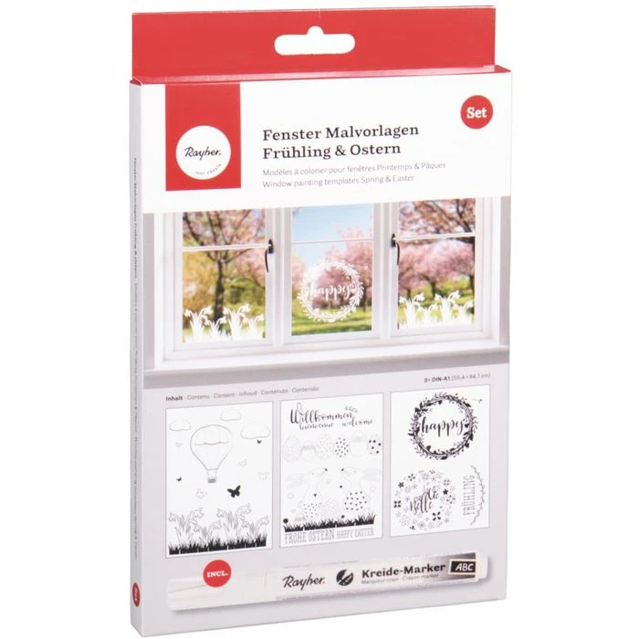 Rayher Sticker Fensterbilder Frühling+Ostern, 3 Malvorlagen Mit Verschiedenen Motiven 3 Rayher Sticker Fensterbilder Frühling+Ostern, 3 Malvorlagen Mit Verschiedenen Motiven
